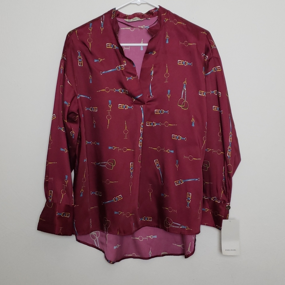 NWT Zara Women's Chain Print Top Size S - Picture 9 of 15